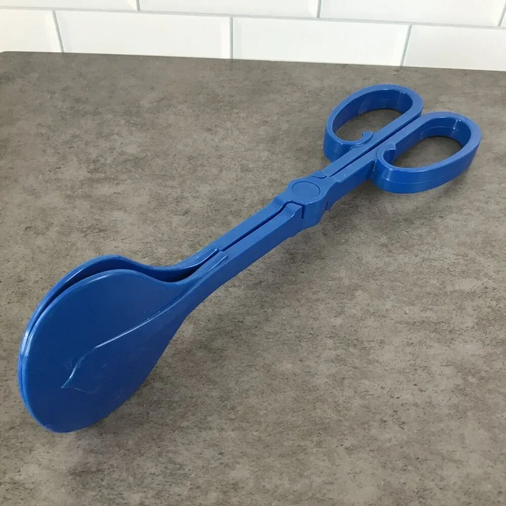 Vintage Dansk International Designs Blue Plastic Salad Tongs Gunnar Cyren MCM